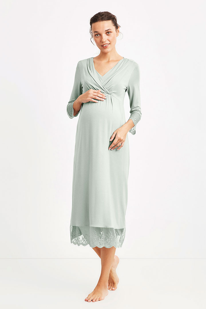 صورة Maternity Postpartum Dress - Light Green