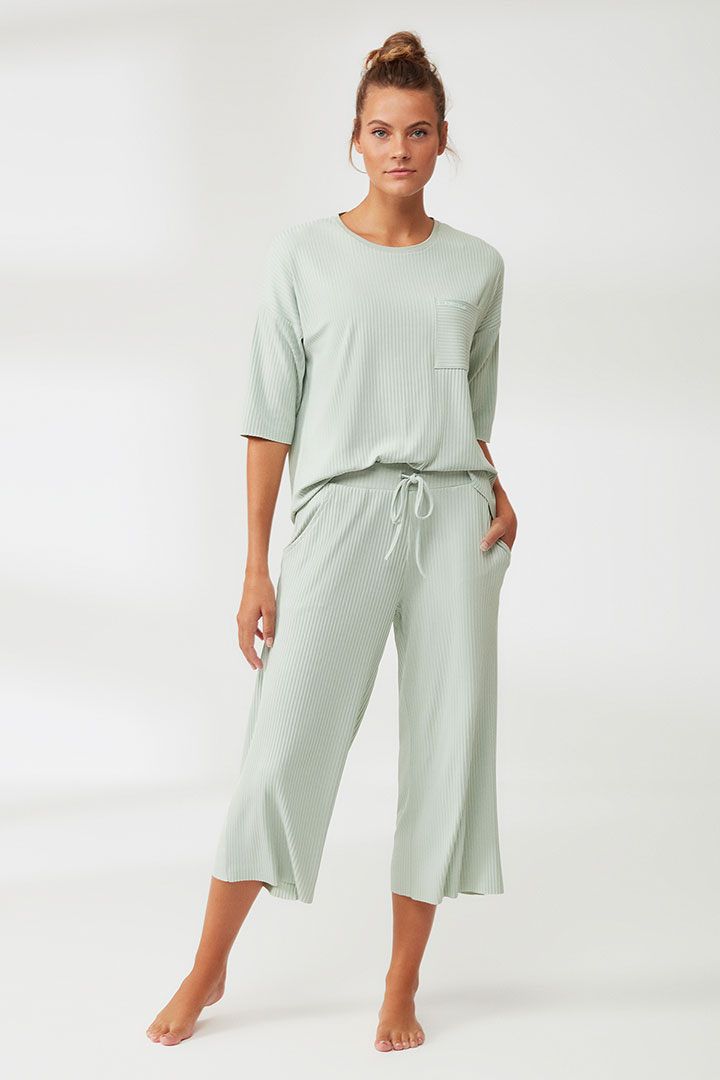 Picture of Relax Rib Pajama Set - Light Green