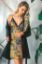 Picture of 2 Pcs Satin Robe Set- Black