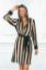 Picture of Striped Velvet Hoodie Robe  -  Beige Striped