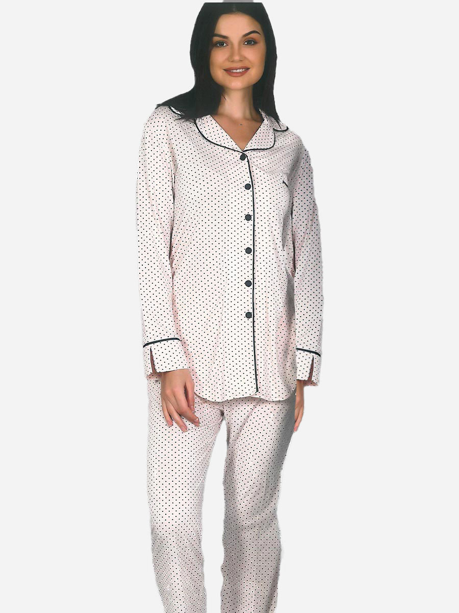 Picture of Polka Dots Heart Long Sleeves Pajama Set - Pink