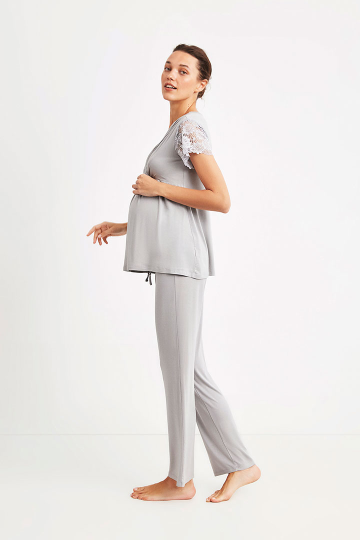 صورة Maternity Pajama Set - Grey