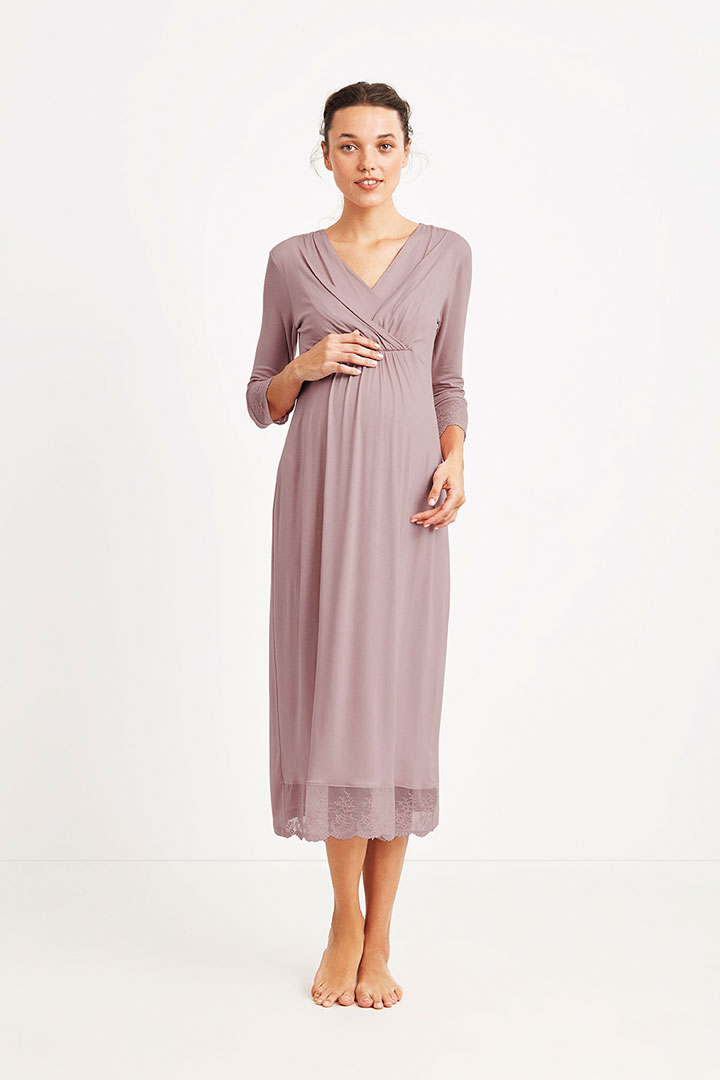 صورة Maternity Postpartum Dress - Purple