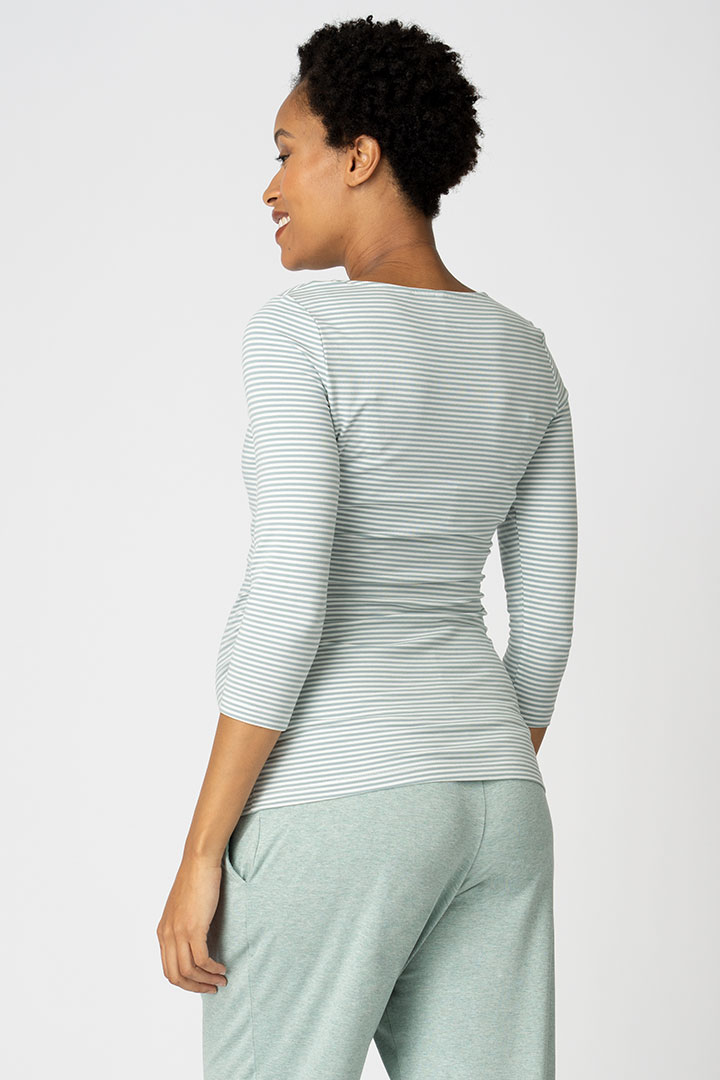 Picture of Wynona Pack: Cotton Nursing Tops - Sage/White