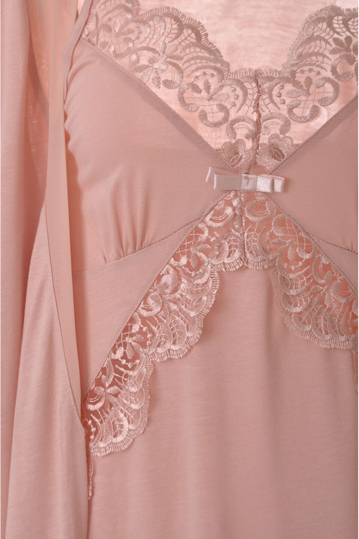 صورة Robe with Inner Slip - Pink