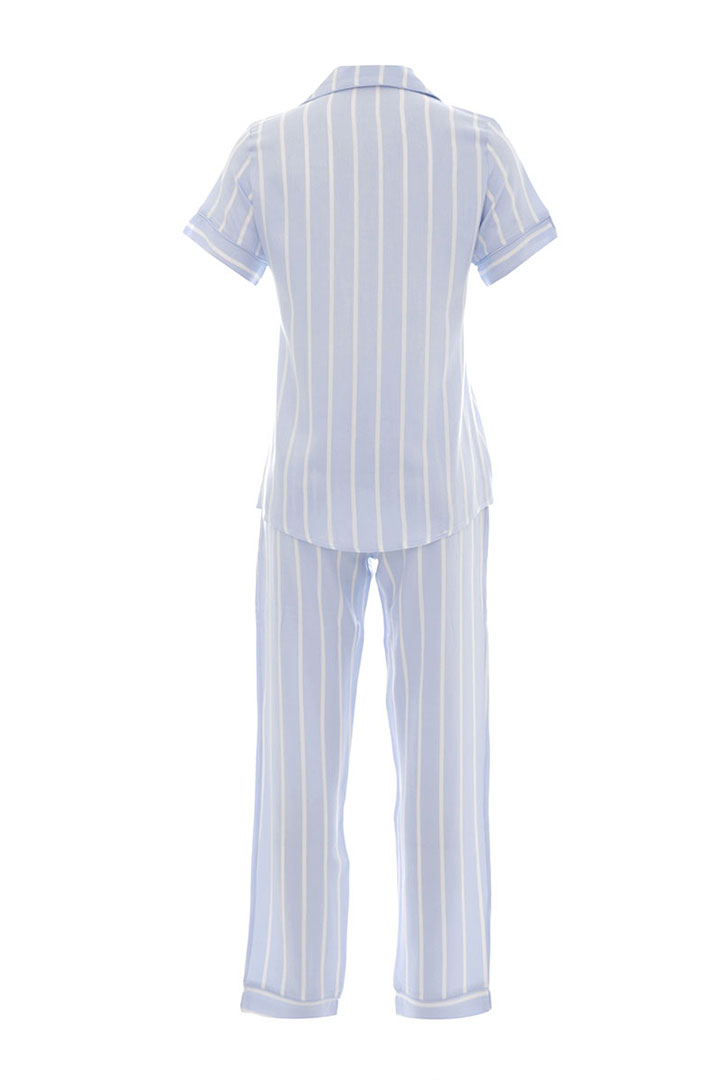 صورة Set of Striped Top with Pajama - Blue