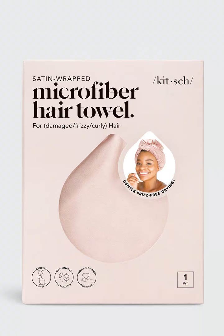 Picture of  Satin-Wrapped Hair Towel - Blush