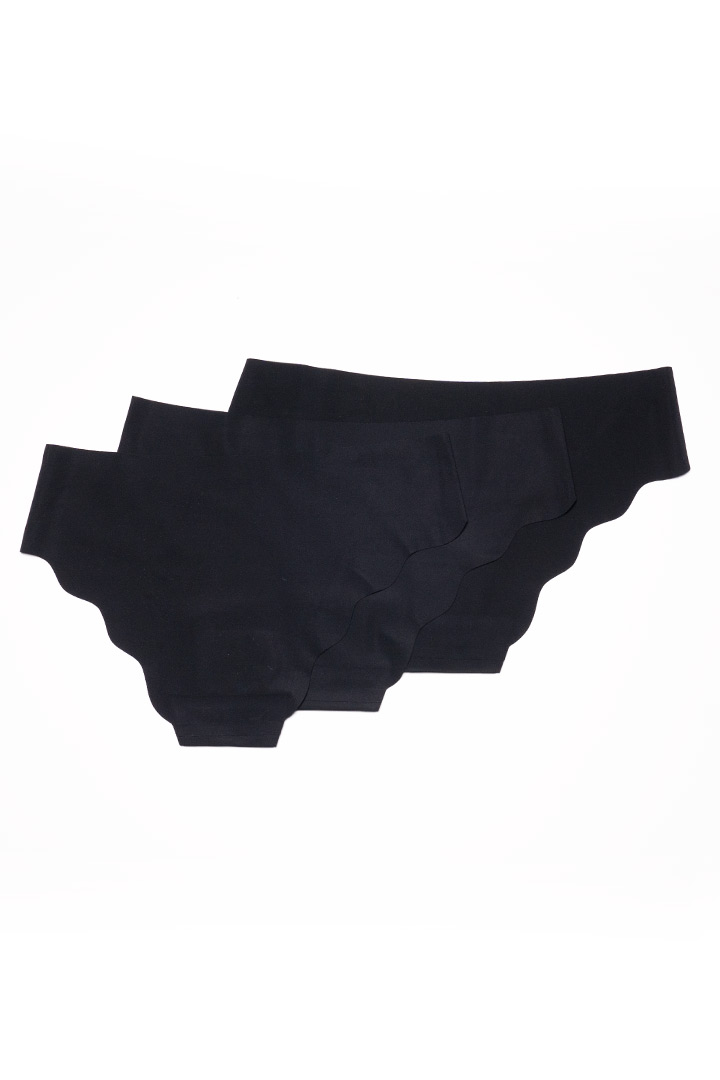 صورة Pack of 3 Seamless Classic Panties - Black