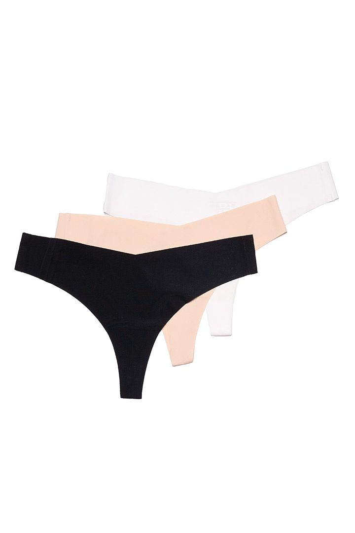 Picture of Pack of 3 Seamless Thong Panties - Mixed