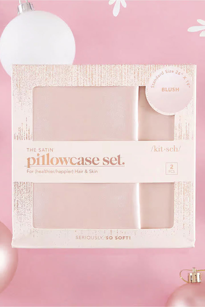 Picture of Holiday Satin Pillowcase Set - Blush