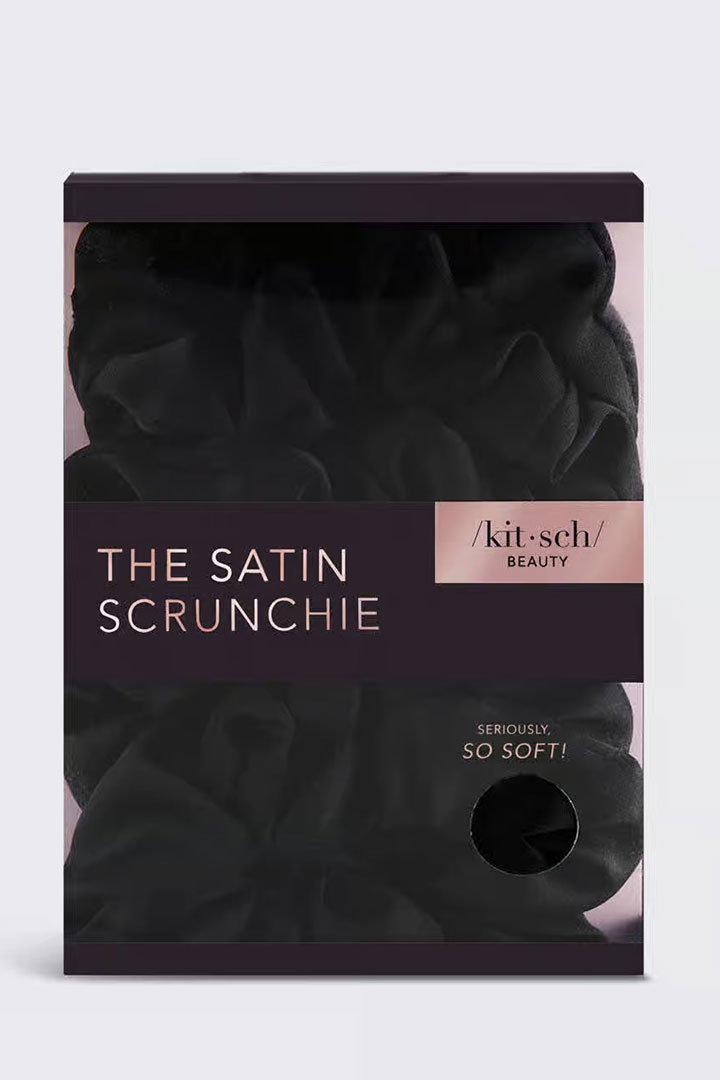 Picture of Satin Sleep Scrunchies - Pack of 5 - Black