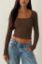 Picture of Crop Long Sleeve Top - Brown