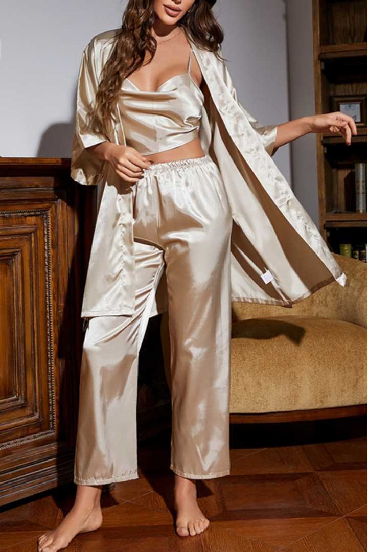 Picture of Satin Three-Piece Set - Champagne