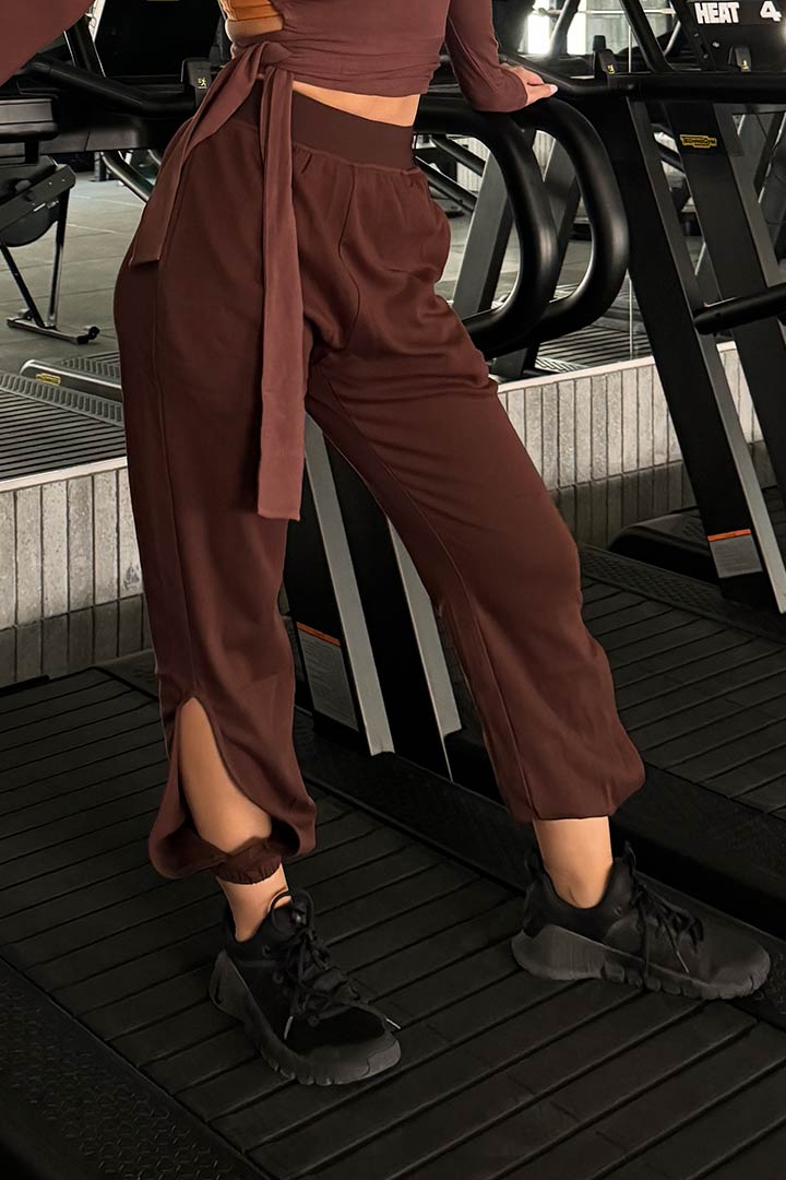 Picture of Slit Joggers - Brown