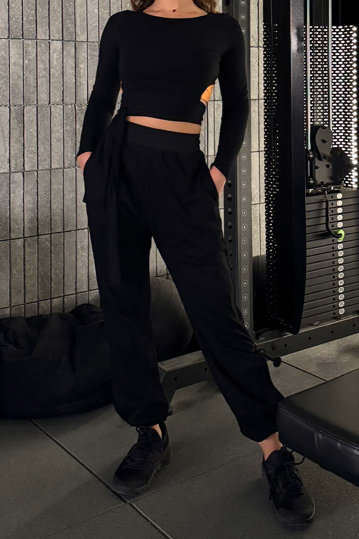 Picture of Wrap Around Pilates Top - Black